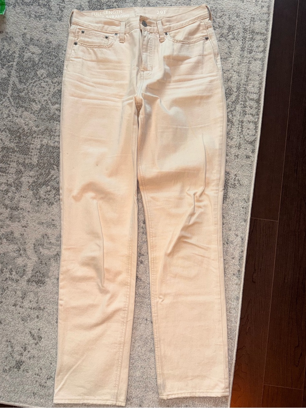Women’s Cream Straight-Leg Jeans in Tall